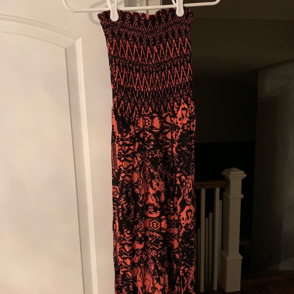 AQUA Strapless Maxi Dress with Slit - Size S